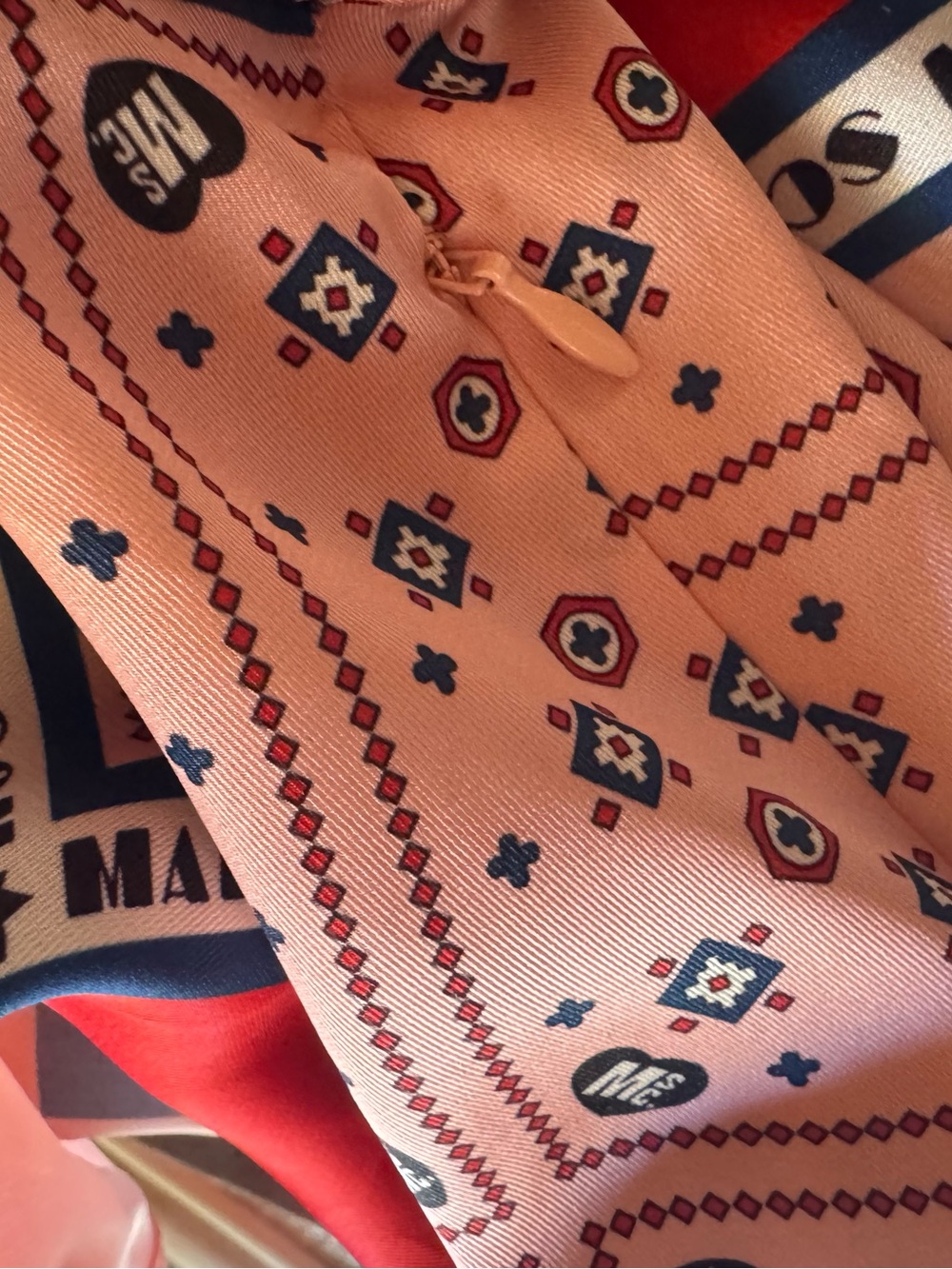 Scotch & Soda Thalia Scarf Print Pleated Midi Dress Pink Large - Picture 15 of 16